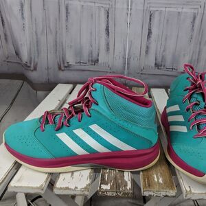 Adidas kids Q16038 shoes hi-tops sneakers green pi